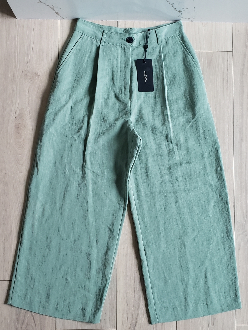 rag & bone Mint Green Wide-Leg Chinos